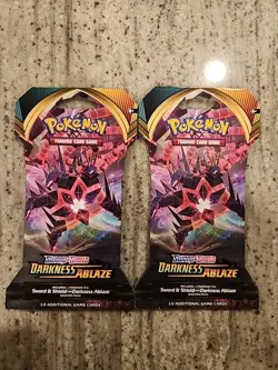 Lot Of 2 Pokemon TCG Sword & Shield Darkness Ablaze Booster Pack 820650807138 - Image 1