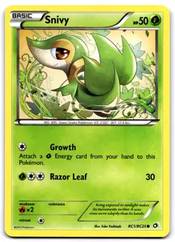 SNIVY RC1/RC25 HOLO COMMON LEGENDARY TREASURES: RADIANT COLLECTION POKEMON LP - Image 1