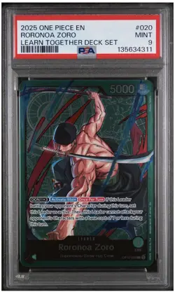 2025 ONE PIECE EN LEARN TOGETHER DECK SET #020 RORONOA ZORO PSA 9 - Image 1