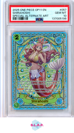 SHIRAHOSHI SPECI4L ALT ART ONE PIECE OP11-A FIST OF DIVINE SPEED 2025 057 PSA 10 - Image 1