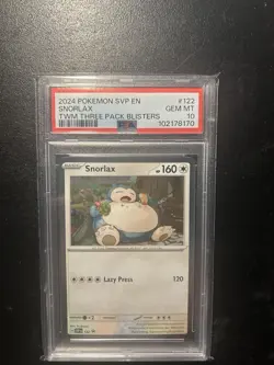 Pokemon TCG Snorlax 122/1962024 Scarlet & Violet Black Star Promos PSA 10 - Image 1