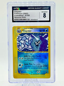 VINTAGE REVERSE HOLO 2002 Pokemon Expedition Cloyster 8/165 CGC 8 NM/MT Ereader - Image 1