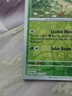 Pokemon Card Leafeon 011/167 Twilight Masquerade Reverse Holo Trading Card - Image 4