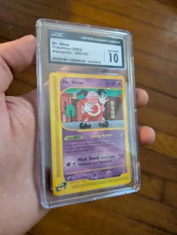 (POP 28) CGC 10 GEM MINT Pokemon 2003 Aquapolis MR. Mime 95b/147 - Image 2