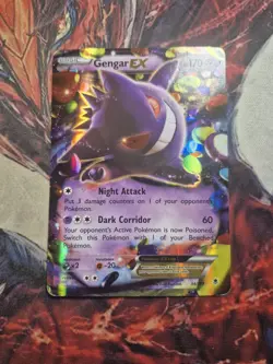 Pokemon Gengar EX Ultra Rare Holo XY Phantom Forces 34/119 HP Heavily Played - Image 1