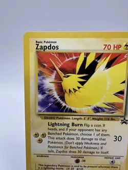 Zapdos #23 Wizards of the Coast Black Star Promo 1999 Vintage Pokemon TCG LP - Image 2