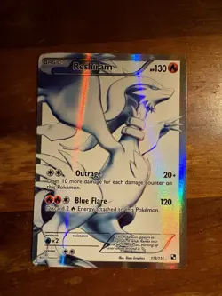 Pokemon Reshiram Full Art Ultra Rare Holo Card 113/114 Black and White - Image 1