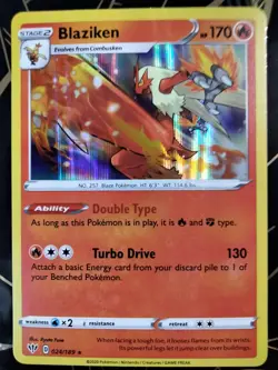 Blaziken 024/189 Holo Rare SWSH Darkness Ablaze Pokemon TCG NM/M - Image 2