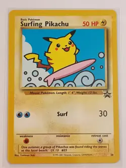 Pokemon Surfing Pikachu Promo 28 Black Star WOTC Vintage Pikachu NM LP - Image 1