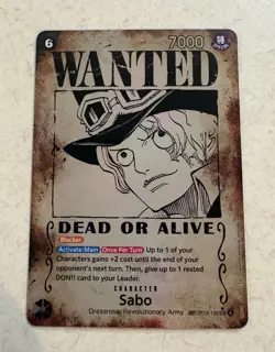 Sabo OP13-120 Wanted Poster Alternate Art One Piece Card English **READ** - Image 1