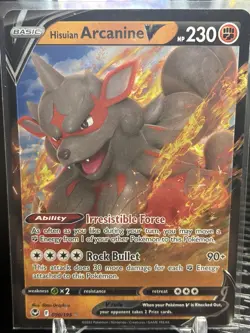 Pokemon TCG Hisuian Arcanine v Silver Tempest Card 90/195 NM Condition - Image 1