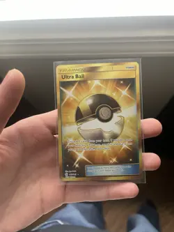 Pokemon TCG Ultra Ball Gold Secret Rare Card 161/149 Sun and Moon Base Set - Image 1