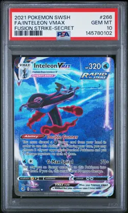PSA 10 Inteleon Vmax 266 Fusion Strike 2021 Full Art Pokemon Card - Image 1