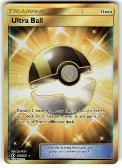 Pokemon Card SM Sun & Moon Base Set Ultra Ball 161/149 Secret Rare Holo VLP - Image 1