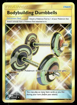 Pokemon Cards Bodybuilding Dumbbells 161/147 Burning Shadows Secret Rare NM - Image 1