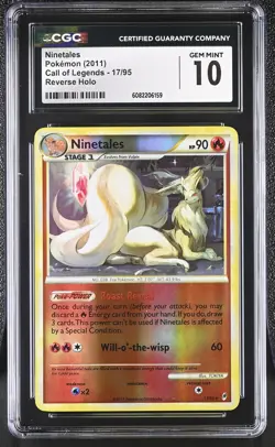 CGC 10 GEM MINT Ninetales 2011 Call of Legends 17/95 Reverse Holo Pokemon Card - Image 1