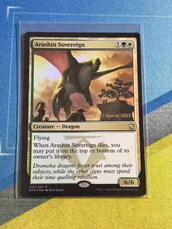 Magic the Gathering MTG Dragons of Tarkir Prerelease ARASHIN SOVEREIGN Foil - Image 1