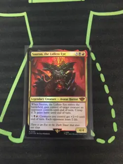 MTG Magic The Gathering Sauron, The Lidless Eye Foil LOTR Commander - Image 1