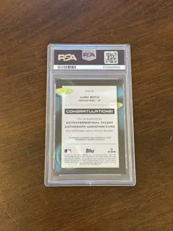 2023 Topps Cosmic Chrome Extraterrestrial Talent Autograph Juan Soto PSA 10 #JS - Image 2