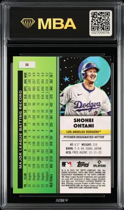 2025 Topps Cosmic Chrome Shohei Ohtani #56 MBA 10 - Image 2
