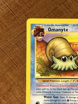 Pokemon Omanyte 52/62 Fossil (Moderately Played) - Image 3