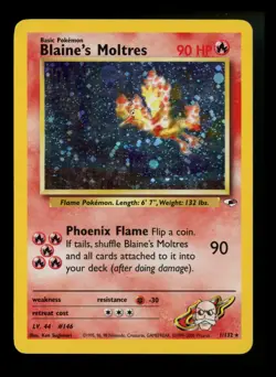 #3 Blaine's Moltres 1/132 Gym Heroes 2000 Holo Rare WOTC Pokemon Card TCG - Image 1