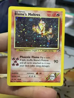 #3 Blaine's Moltres 1/132 Gym Heroes 2000 Holo Rare WOTC Pokemon Card TCG - Image 3
