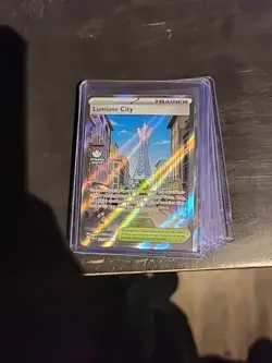 Pokemon Lumiose City 111/088 POR Rare Trainer Stadium Full Art Foil TCG Card HTF - Image 1