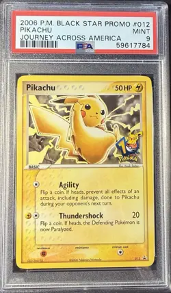2006 Pokemon Black Star Promo 012 Pikachu 10th Anniversary PSA 9 Mint - Image 1