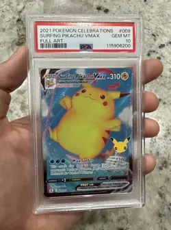 PSA 10 Surfing Pikachu Vmax 009 Pokemon Celebrations 2021 Full Art - Image 1
