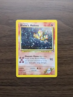 Pokemon TCG Blaine's Moltres 1/132 Gym Heroes Unlimited Holo Rare WOTC - LP - Image 1