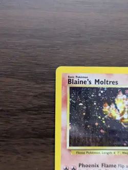 Pokemon TCG Blaine's Moltres 1/132 Gym Heroes Unlimited Holo Rare WOTC - LP - Image 2
