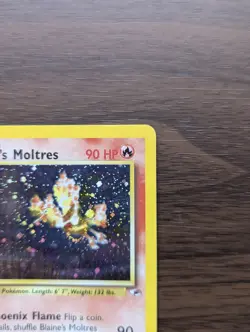 Pokemon TCG Blaine's Moltres 1/132 Gym Heroes Unlimited Holo Rare WOTC - LP - Image 3