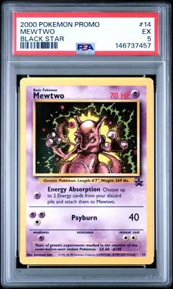 PSA 5 | Pokemon TCG | Black Star Promo | Mewtwo #14 - Image 1