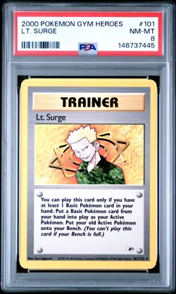 PSA 8 | Pokemon TCG | Gym Heroes | Lt. Surge #101 - Image 1