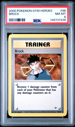 PSA 8 | Pokemon TCG | Gym Heroes | Brock #98 - Image 1