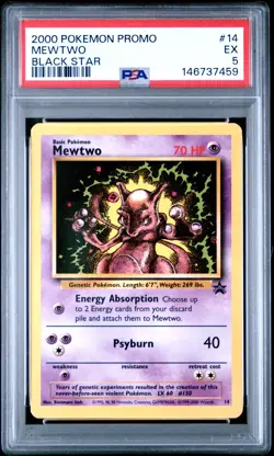 PSA 5 | Pokemon TCG | Black Star Promo | Mewtwo #14 - Image 1