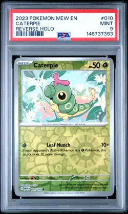 PSA 9 | Pokemon TCG | 151 | Caterpie #10 | Reverse Holo - Image 1