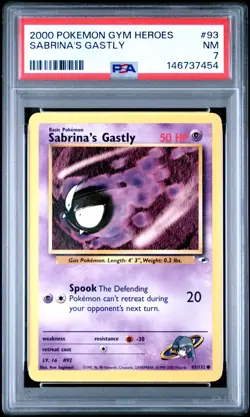 PSA 7 | Pokemon TCG | Gym Heroes | Sabrina's Gastly #93 - Image 1