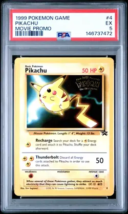 PSA 5 | Pokemon TCG | Black Star Promo | Pikachu #4 - Image 1