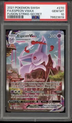 Pokemon Fusion Strike FA Espeon VMAX Secret Alt Art 270/264 PSA 10 GEM MINT - Image 1