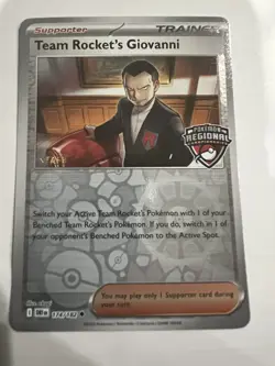 Team Rocket's Giovanni STAFF stamped Pokemon Regional Championship DRI 174/182 - Image 2