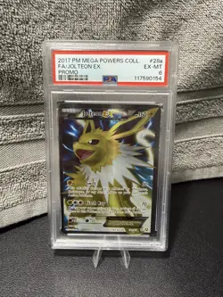 2017 POKEMON MEGA POWERS COLL PROMO #28A FULL ART/JOLTEON EX PSA 6 - Image 1