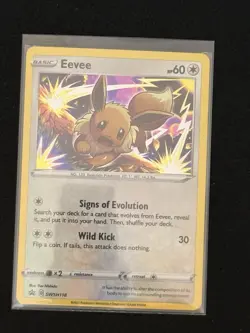 Eevee SWSH118 Holo Black Star Promo With Swirl Pokemon TCG - Image 1