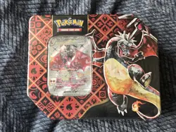 Pokemon TCG Charizard EX Paldean Fates Tin Promo Sealed - Image 1