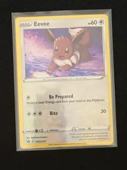 Eevee SWSH127 Holo Black Star Promo With Swirl Pokemon TCG - Image 1