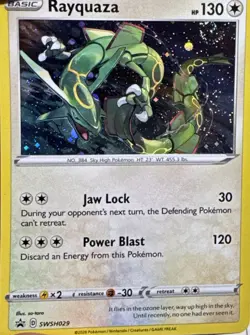 Rayquaza SWSH029 Cosmo Holo Sword & Shield Promo Pokemon Near Mint 2x SWIRLS - Image 1