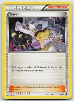 Pokemon TCG Karen XY177 Trainer Supporter Black Star Promo XY Card - Image 1