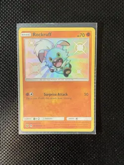 Rockruff Shiny Holo Rare Hidden Fates: Shiny Vault SV23/SV94 NM Pokemon TCG - Image 1
