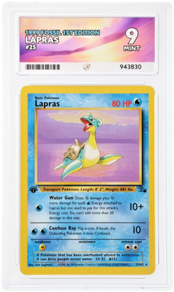 Pokemon TCG - Lapras 25/62 Non-Holo Rare WOTC 1999 Fossil *1st Edition* Ace 9 - Image 4